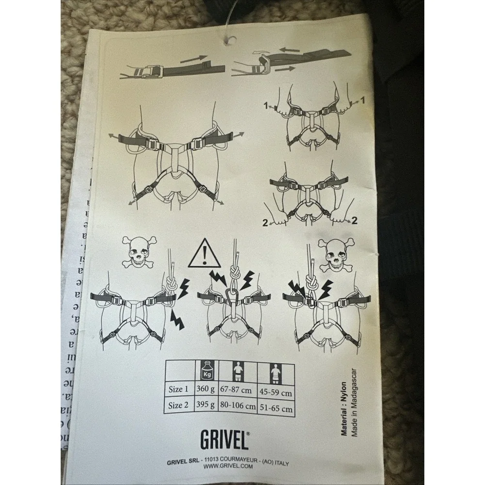 Grivel Ares Size‎ 1 L/XL Harness With Shield NWT